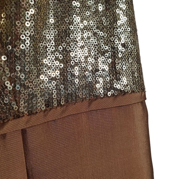 Talbots Size 16 Dress Bolero Jacket Set Gold Sequins Silk Cotton Formal Party - Picture 12 of 13